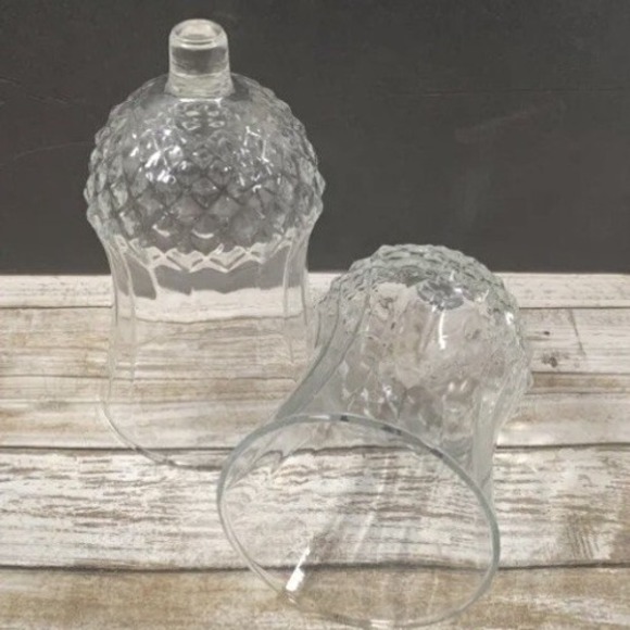 Home Interiors Other - Vintage Home Interiors Candle Votive Holders Clear Glass Diamond Pair 2pc